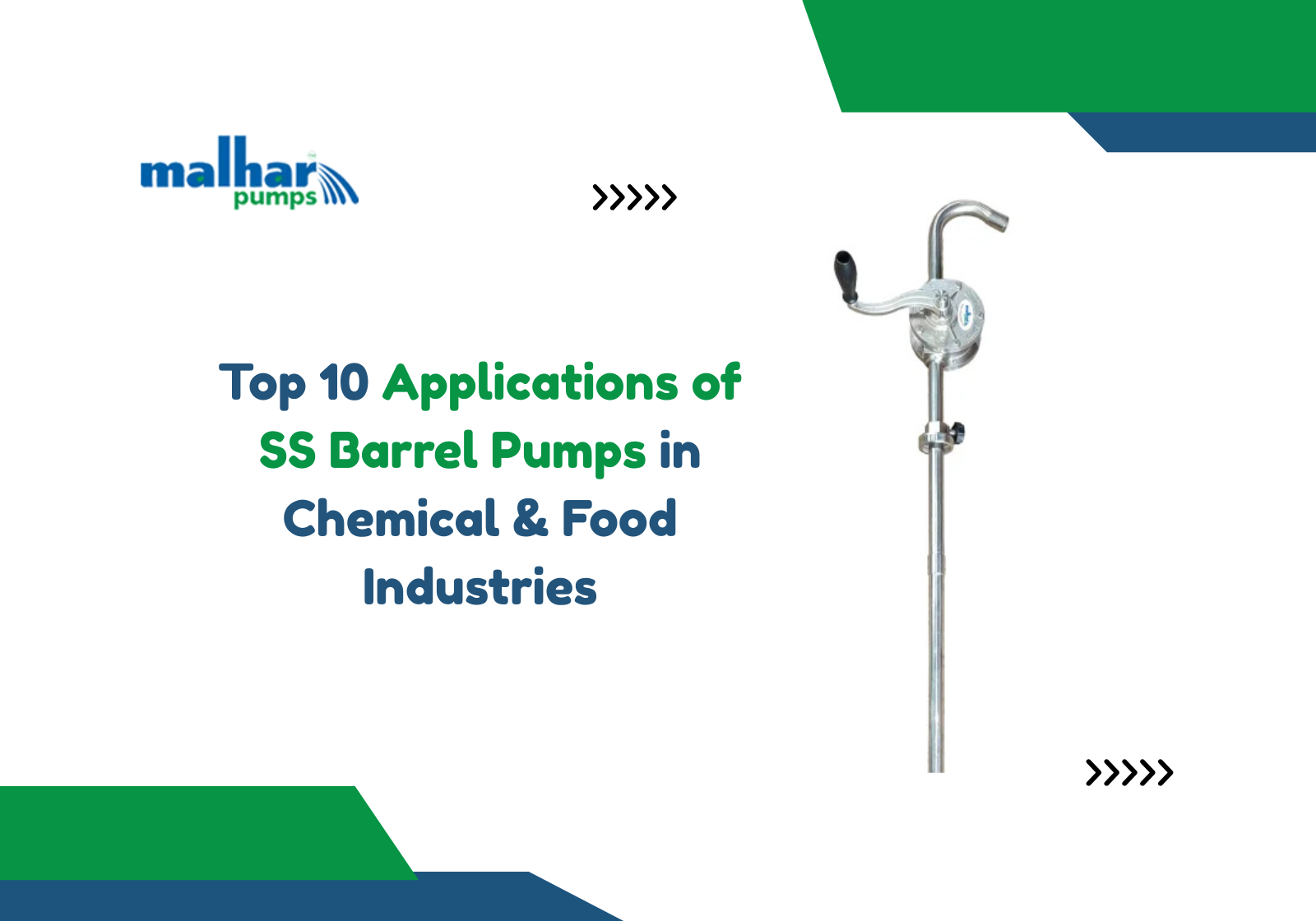 Applications of SS Barrel Pumps